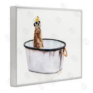 Jennifer Redstreake | Meerkat Bubble Bath Vintage White Tin Tub