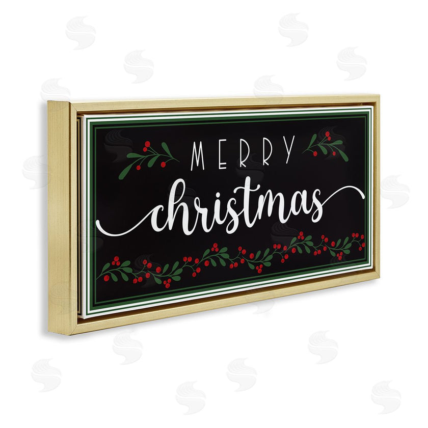 AE Design | Merry Christmas Phrase over Black Festive Holly