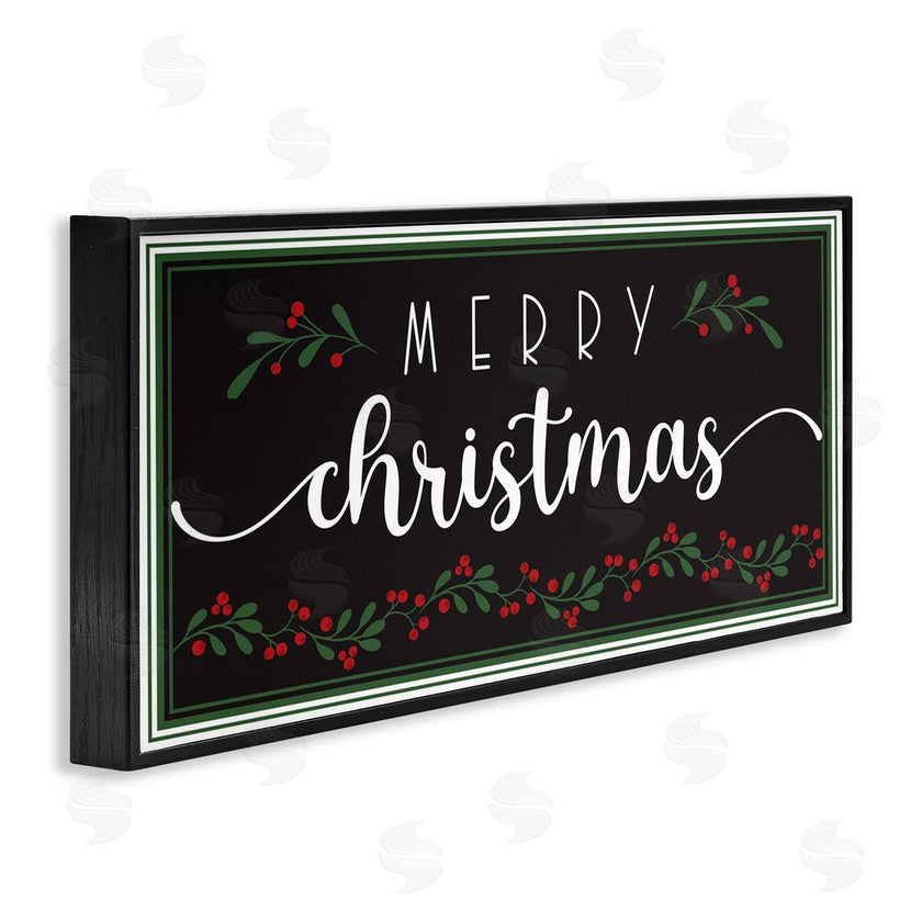 AE Design | Merry Christmas Phrase over Black Festive Holly