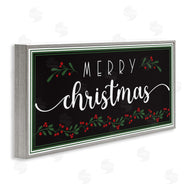 AE Design | Merry Christmas Phrase over Black Festive Holly