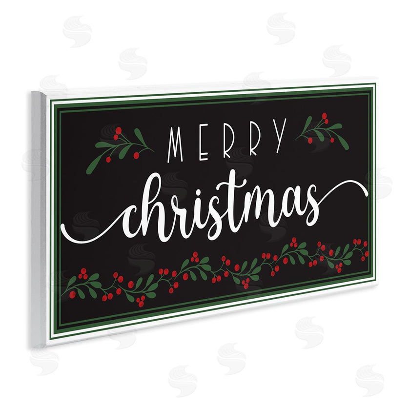 AE Design | Merry Christmas Phrase over Black Festive Holly