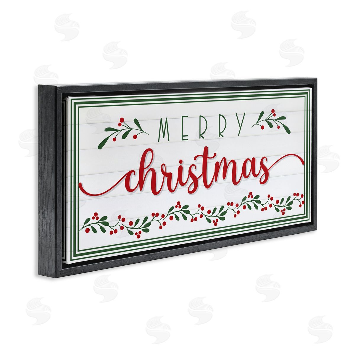 Festive Christmas Phrase Black Floating Frame Canvas Wall Art, Home Decor by AE Design