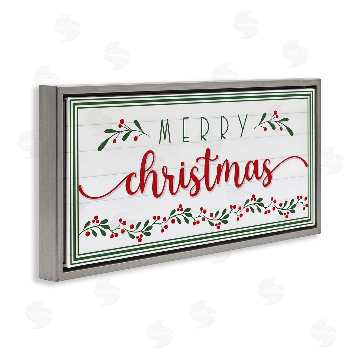 Festive Christmas Phrase Grey Floating Frame Canvas Wall Art, Home Decor by AE Design