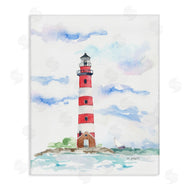 Melissa Hyatt | Red Stripe Lighthouse Soft Coastal Landscape