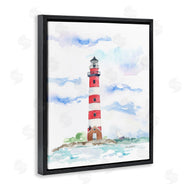 Melissa Hyatt | Red Stripe Lighthouse Soft Coastal Landscape