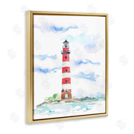 Melissa Hyatt | Red Stripe Lighthouse Soft Coastal Landscape