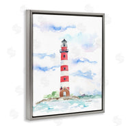 Melissa Hyatt | Red Stripe Lighthouse Soft Coastal Landscape