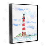 Melissa Hyatt | Red Stripe Lighthouse Soft Coastal Landscape