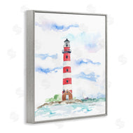 Melissa Hyatt | Red Stripe Lighthouse Soft Coastal Landscape