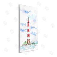 Melissa Hyatt | Red Stripe Lighthouse Soft Coastal Landscape