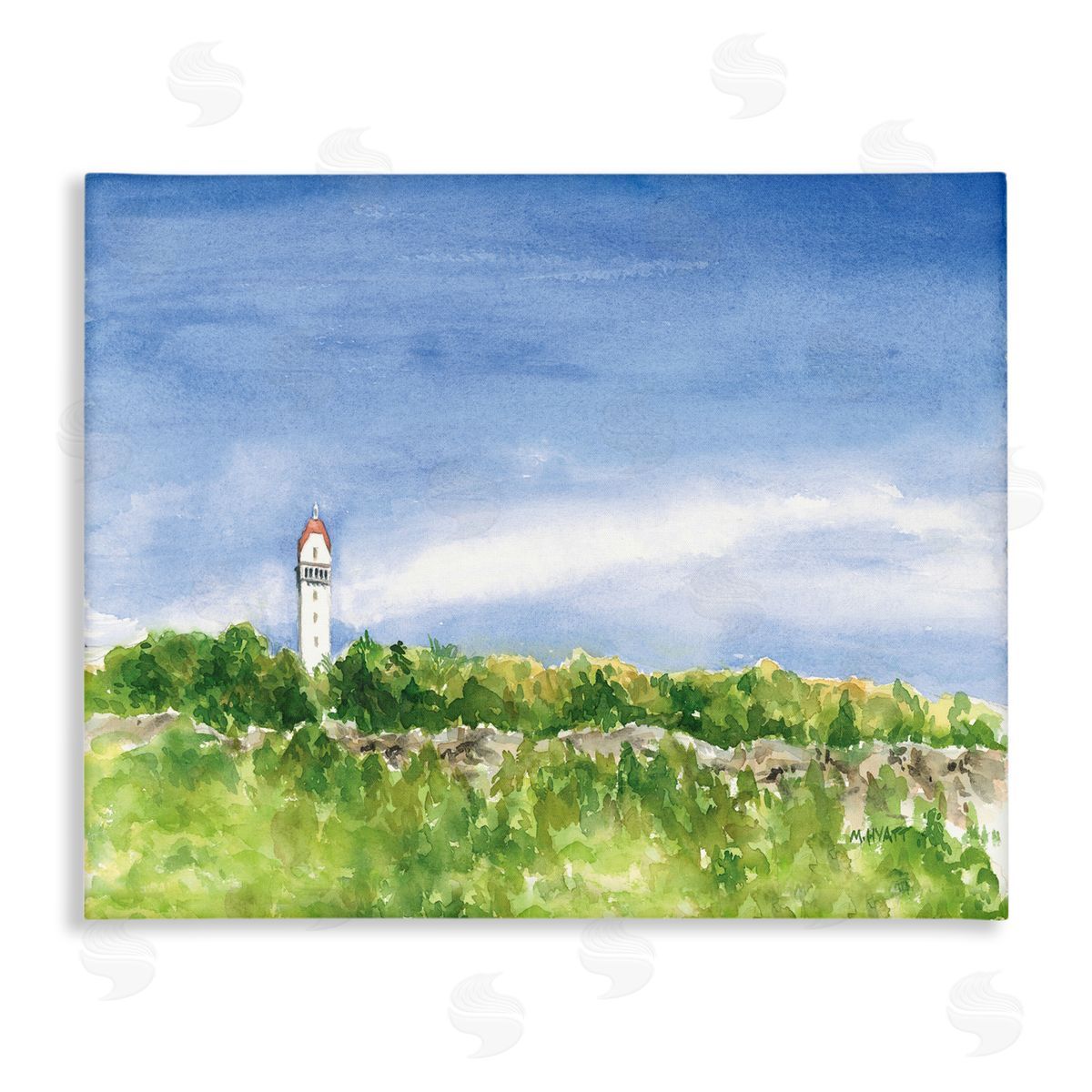 Melissa Hyatt Heublein Tower Forest Overlook Soft Watercolor Landscape Canvas Wall Art
