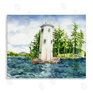 Melissa Hyatt | Cove Side Lighthouse Rustic Lake Landscape