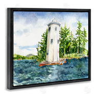 Melissa Hyatt | Cove Side Lighthouse Rustic Lake Landscape