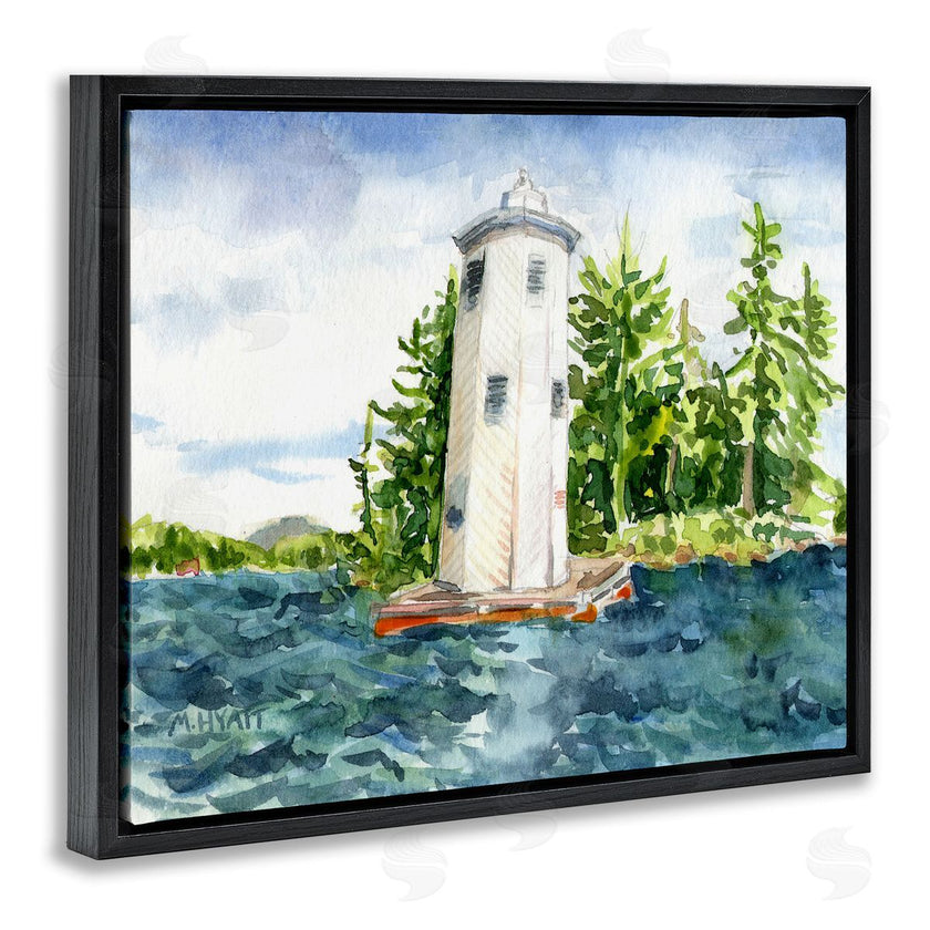 Melissa Hyatt | Cove Side Lighthouse Rustic Lake Landscape