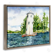 Melissa Hyatt | Cove Side Lighthouse Rustic Lake Landscape