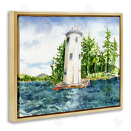 Melissa Hyatt | Cove Side Lighthouse Rustic Lake Landscape
