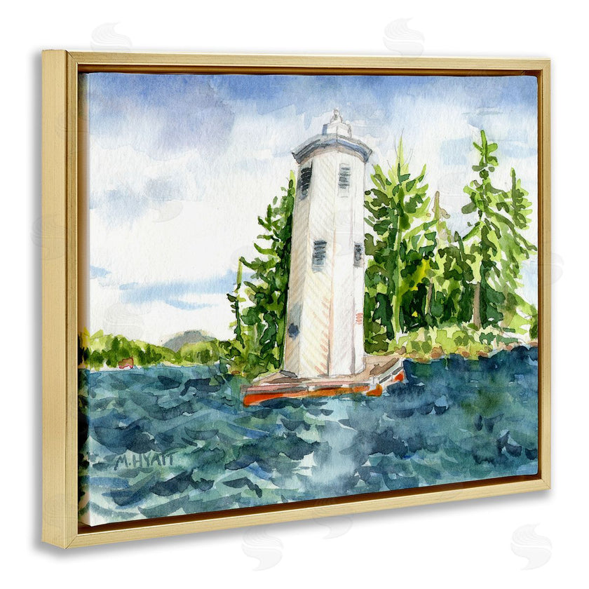 Melissa Hyatt | Cove Side Lighthouse Rustic Lake Landscape