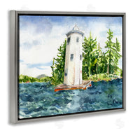 Melissa Hyatt | Cove Side Lighthouse Rustic Lake Landscape
