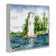 Melissa Hyatt | Cove Side Lighthouse Rustic Lake Landscape