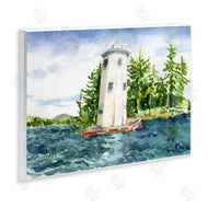 Melissa Hyatt | Cove Side Lighthouse Rustic Lake Landscape