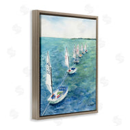 Melissa Hyatt | Sail Boats Floating in a Row Coastal Landscape