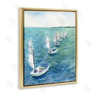 Melissa Hyatt | Sail Boats Floating in a Row Coastal Landscape