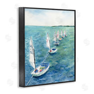 Melissa Hyatt | Sail Boats Floating in a Row Coastal Landscape