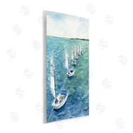 Melissa Hyatt | Sail Boats Floating in a Row Coastal Landscape