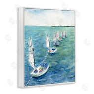 Melissa Hyatt | Sail Boats Floating in a Row Coastal Landscape