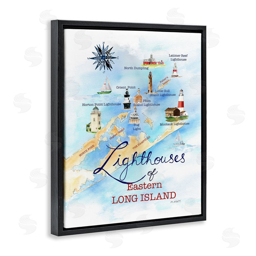 Melissa Hyatt | Nautical Map of Eastern Long Island Lighthouses