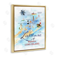 Melissa Hyatt | Nautical Map of Eastern Long Island Lighthouses