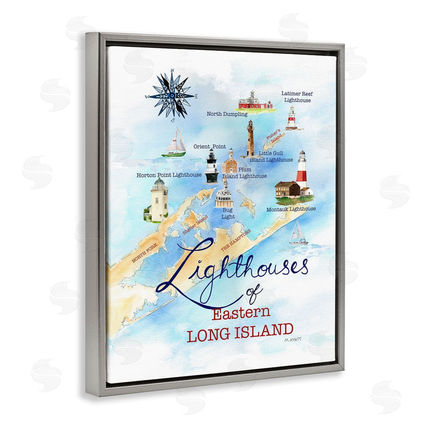 Melissa Hyatt | Nautical Map of Eastern Long Island Lighthouses