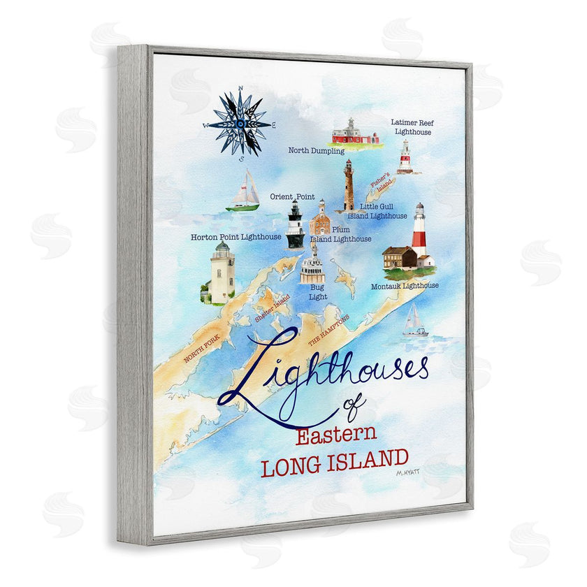 Melissa Hyatt | Nautical Map of Eastern Long Island Lighthouses