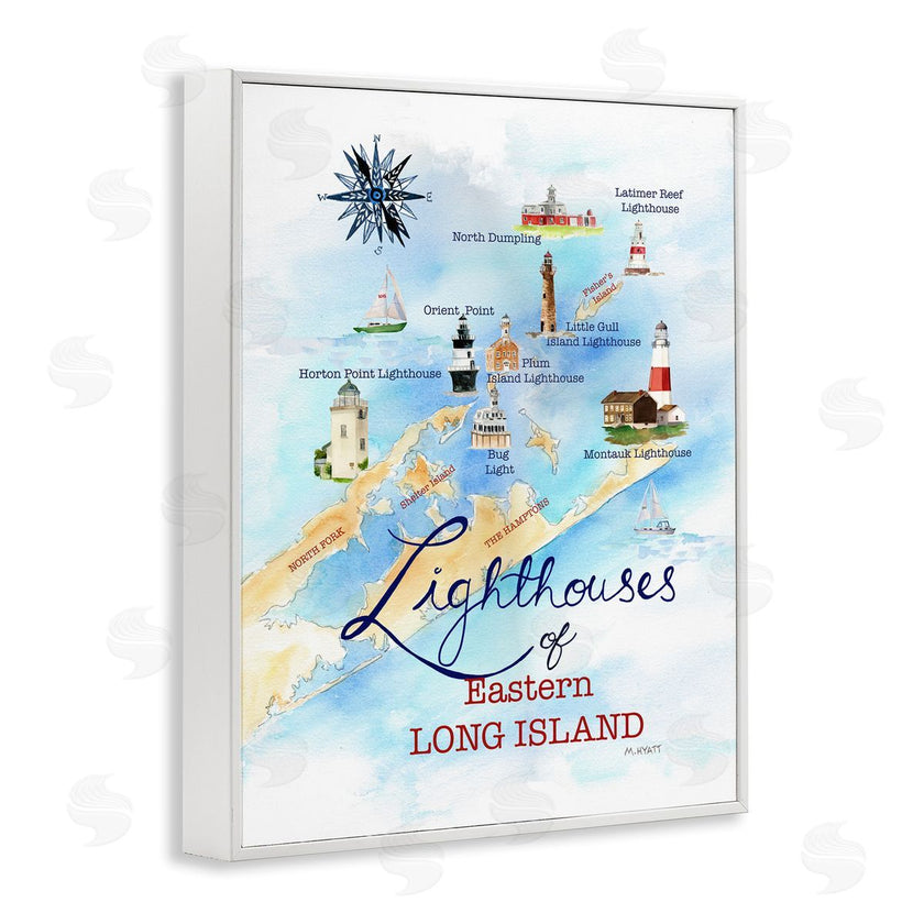 Melissa Hyatt | Nautical Map of Eastern Long Island Lighthouses