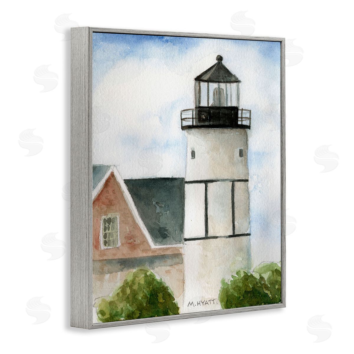Melissa Hyatt Sandy Neck Lighthouse Coastal Beach Architecture Gray Framed Giclee Wall Art