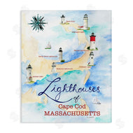 Melissa Hyatt | Coastal Map of Cape Cod Massachusetts Lighthouses