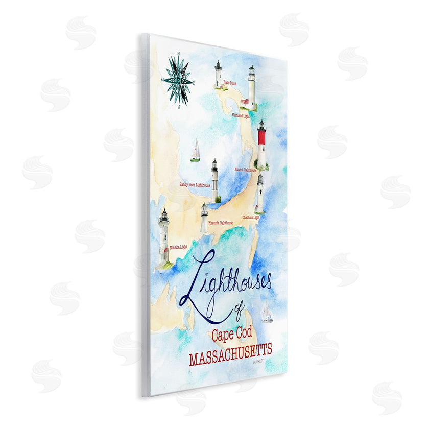 Melissa Hyatt | Coastal Map of Cape Cod Massachusetts Lighthouses