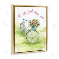 Melissa Hyatt | Let Good Times Roll Phrase Blue Floral Bike