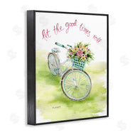 Melissa Hyatt | Let Good Times Roll Phrase Blue Floral Bike