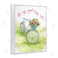 Melissa Hyatt | Let Good Times Roll Phrase Blue Floral Bike