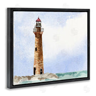 Melissa Hyatt | Coastal Little Gull Lighthouse Soft Watercolor Seascape