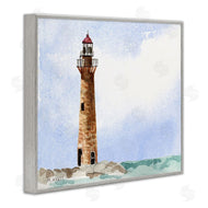 Melissa Hyatt | Coastal Little Gull Lighthouse Soft Watercolor Seascape