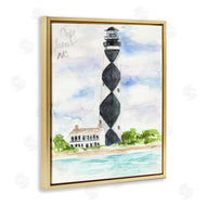 Melissa Hyatt | Black Diamond Lighthouse With Beach Coast Landscape
