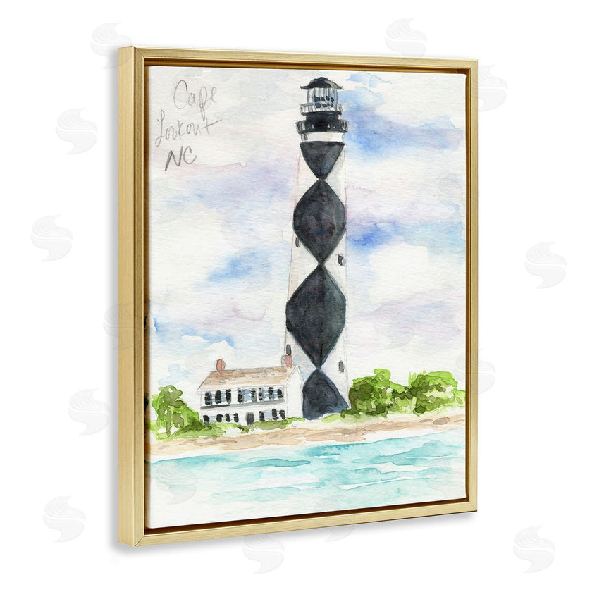 Melissa Hyatt | Black Diamond Lighthouse With Beach Coast Landscape