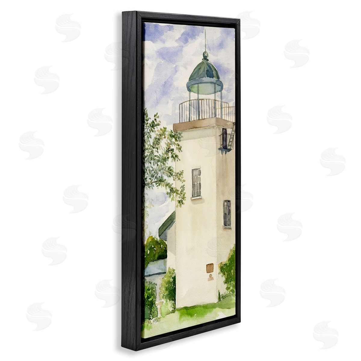Melissa Hyatt Horton Point Lighthouse Coastal Architecture Landscape Black Floater Frame Canvas Art