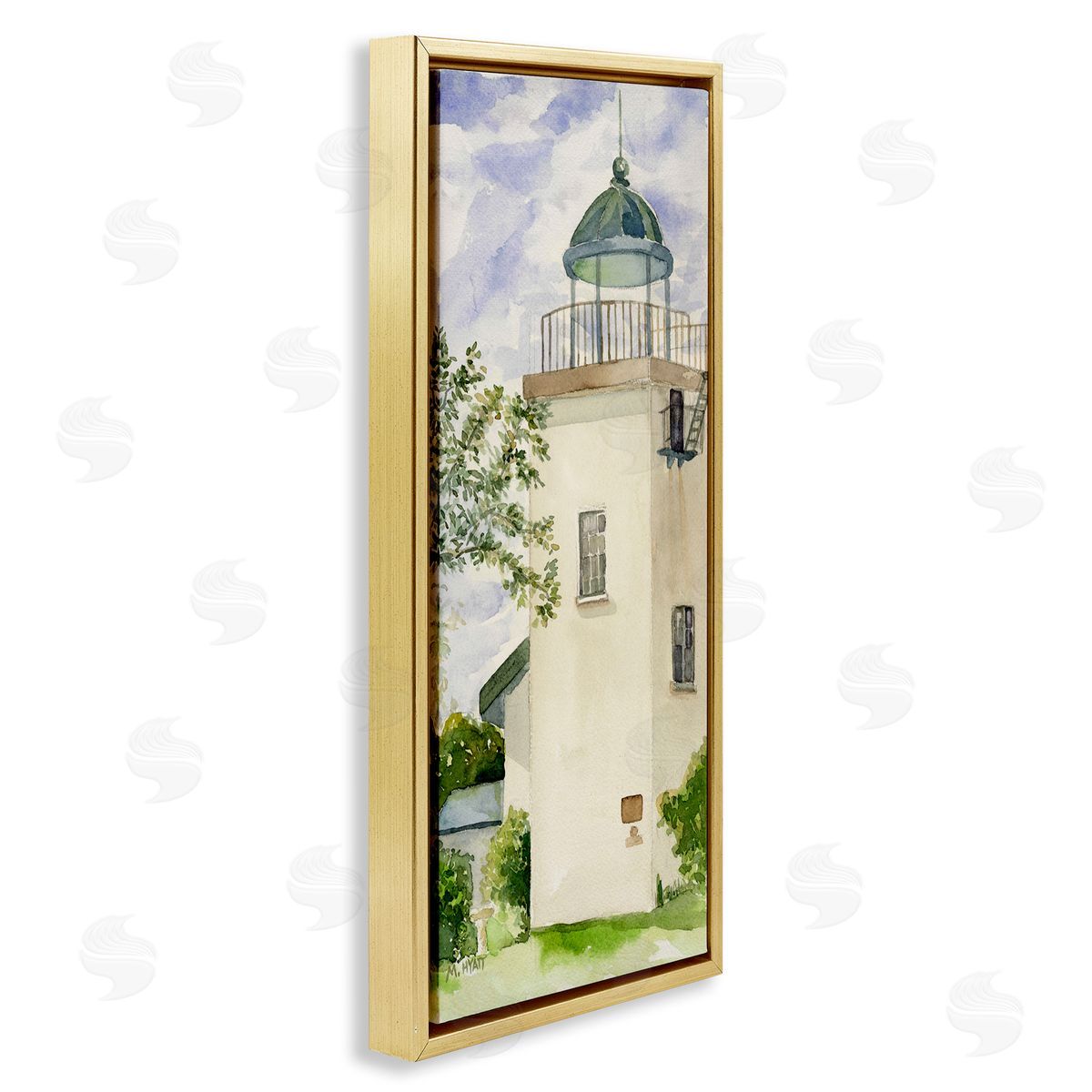 Melissa Hyatt Horton Point Lighthouse Coastal Architecture Landscape Gold Floater Frame Canvas Art