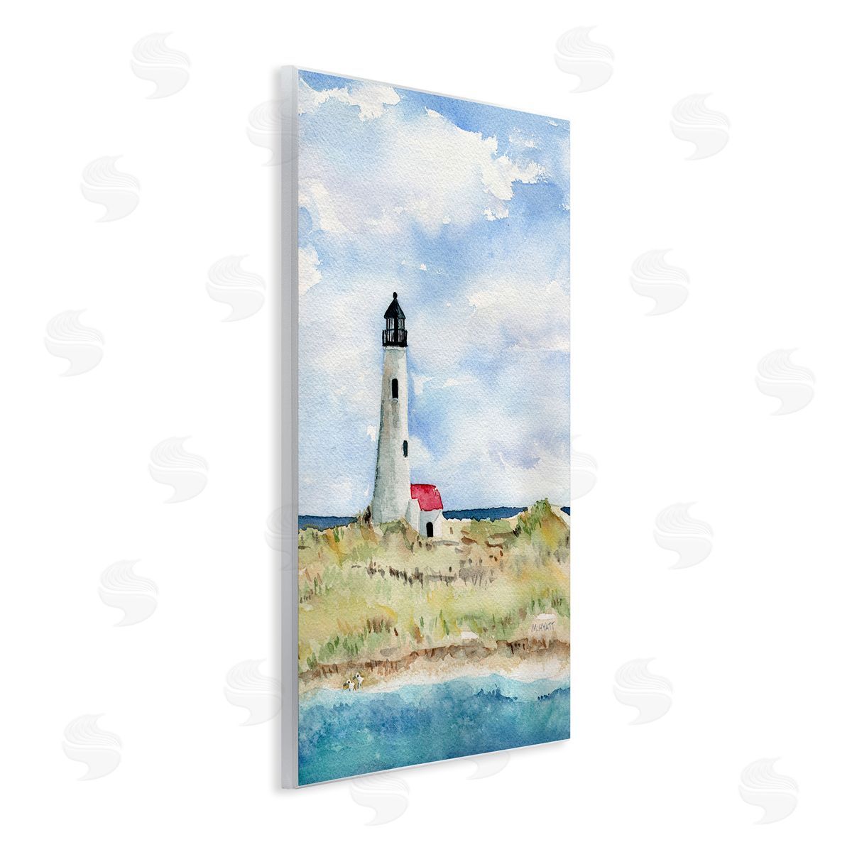 Melissa Hyatt Lighthouse on Peninsula Soft Coastal Landscape Wall Plaque Art