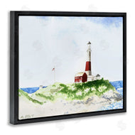 Melissa Hyatt | Red Striped Lighthouse on Coastal Cliff