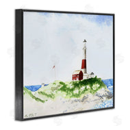 Melissa Hyatt | Red Striped Lighthouse on Coastal Cliff