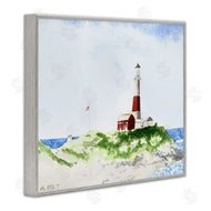 Melissa Hyatt | Red Striped Lighthouse on Coastal Cliff